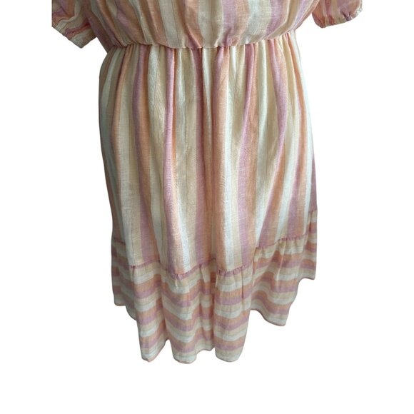 POOKIE & SEBASTIAN Striped Linen Blend Dress Size L - Picture 11 of 12